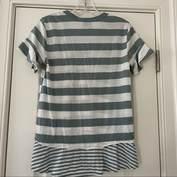 Anthropologie Left of Center Striped Ruffle Top-XS - Picture 4 of 6